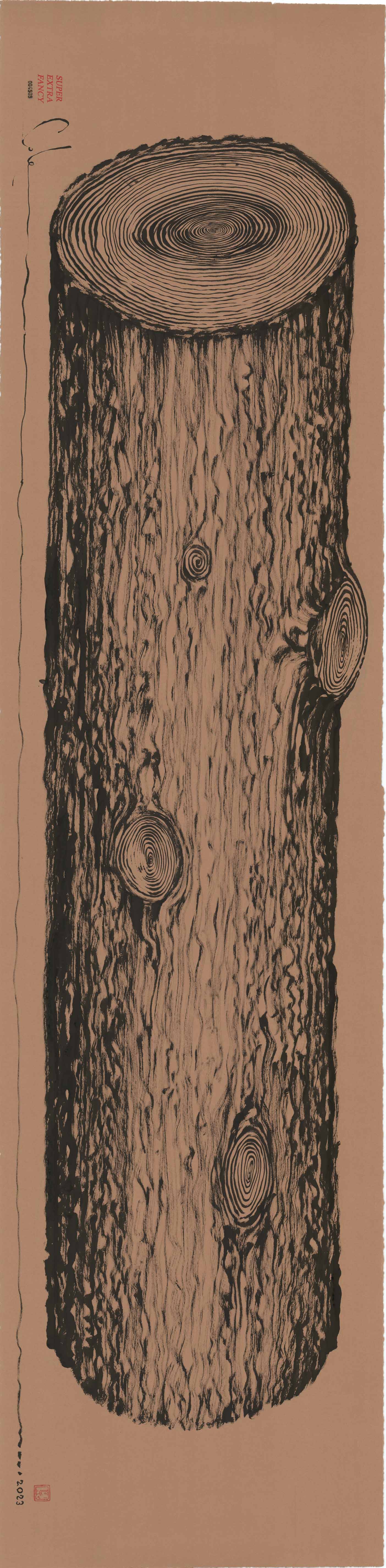6' Foot Tall Drawing of a Log