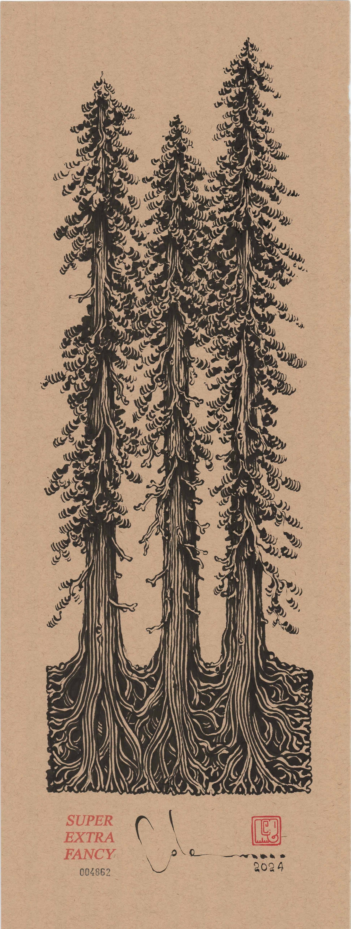 9x24" REDWOOD TREE (FRAME INCLUDED)