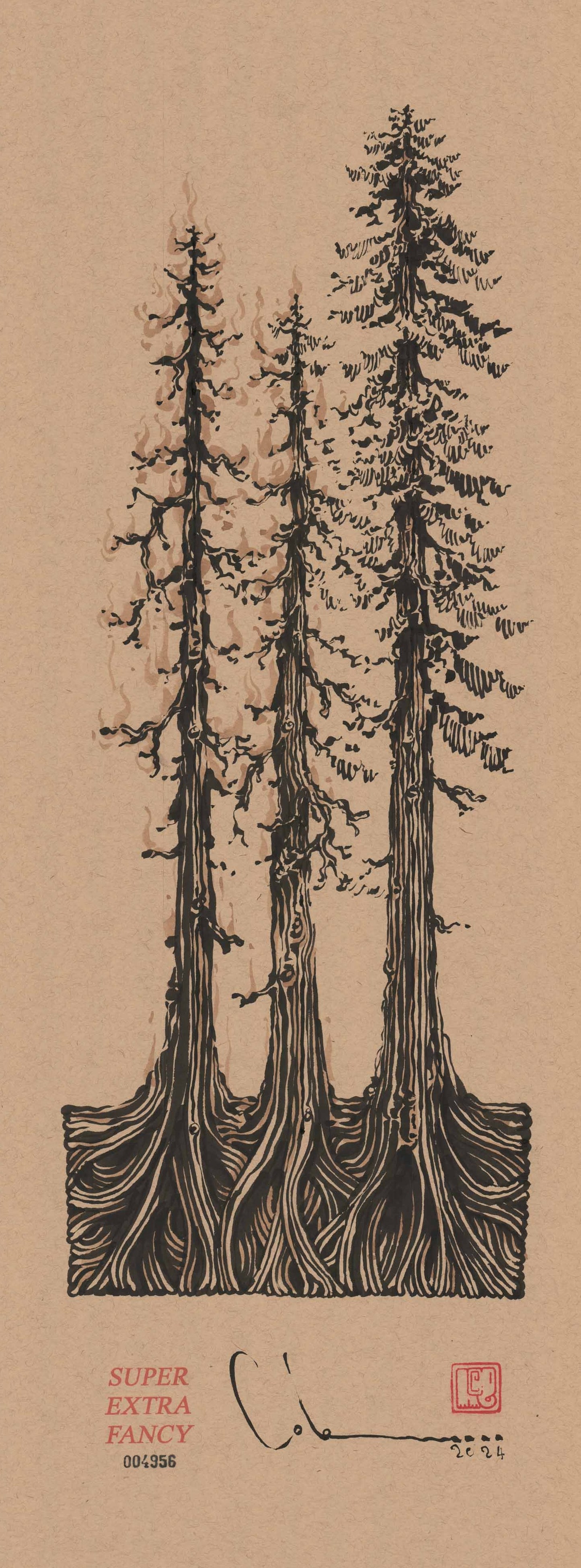 9x24" FOREST FIRE (FRAME INCLUDED)