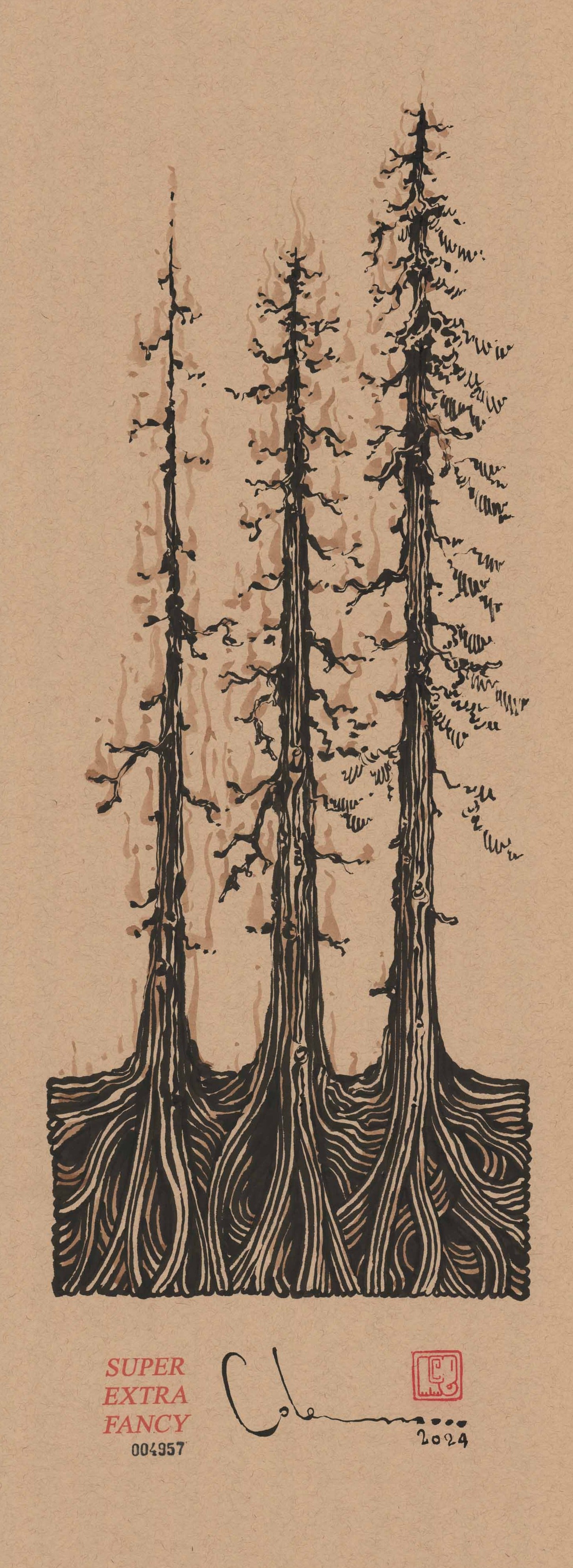 9x24" FOREST FIRE (FRAME INCLUDED)