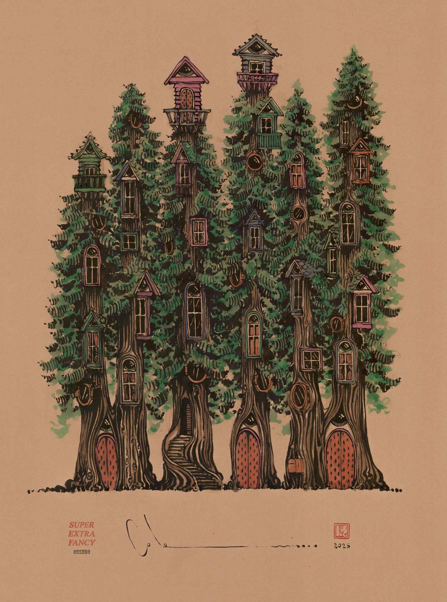22x30" #5999 Treehouses