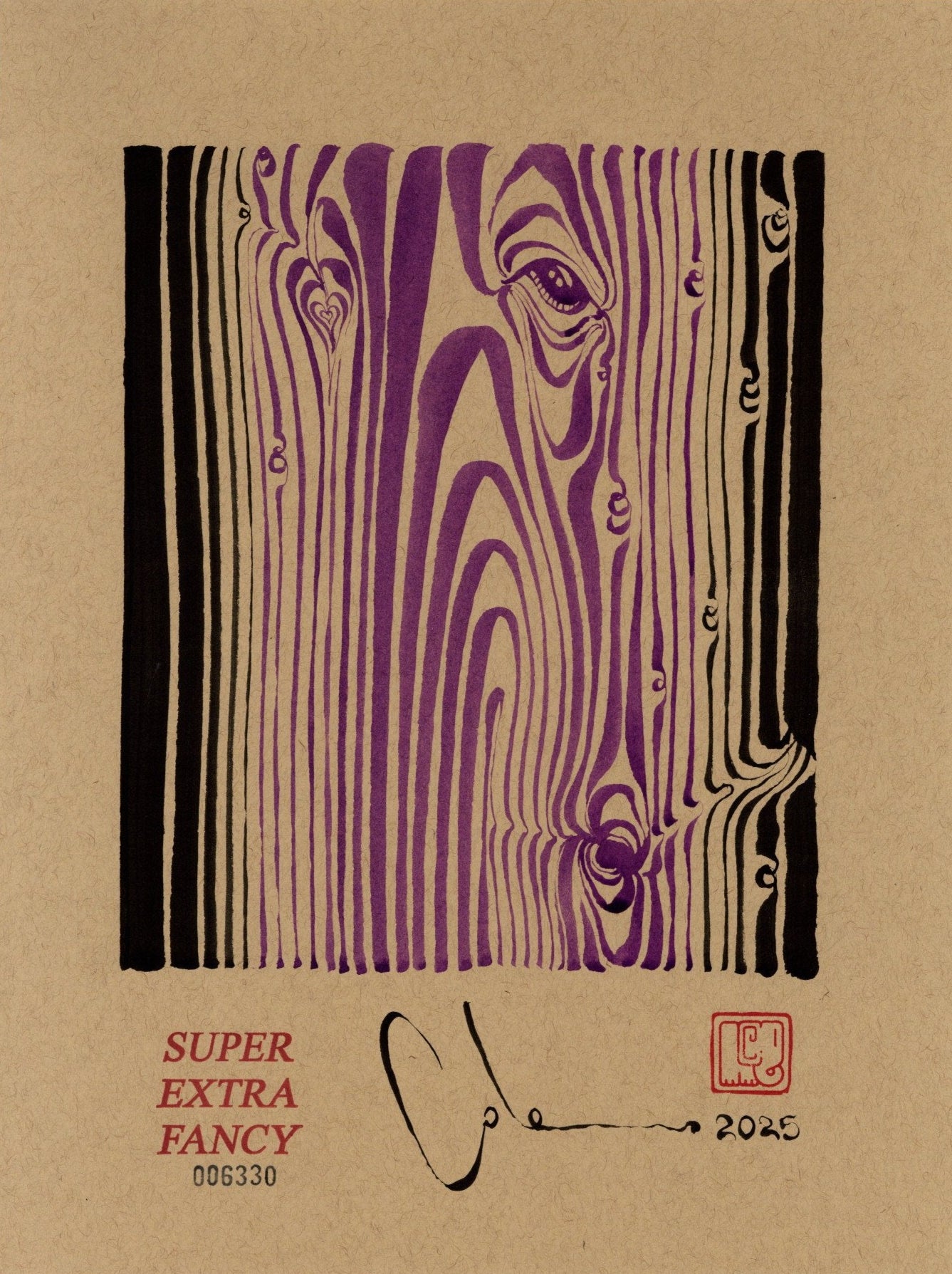 Small Drawing 9x12" Poster Frame Included !!! Hand-Made Art !!!