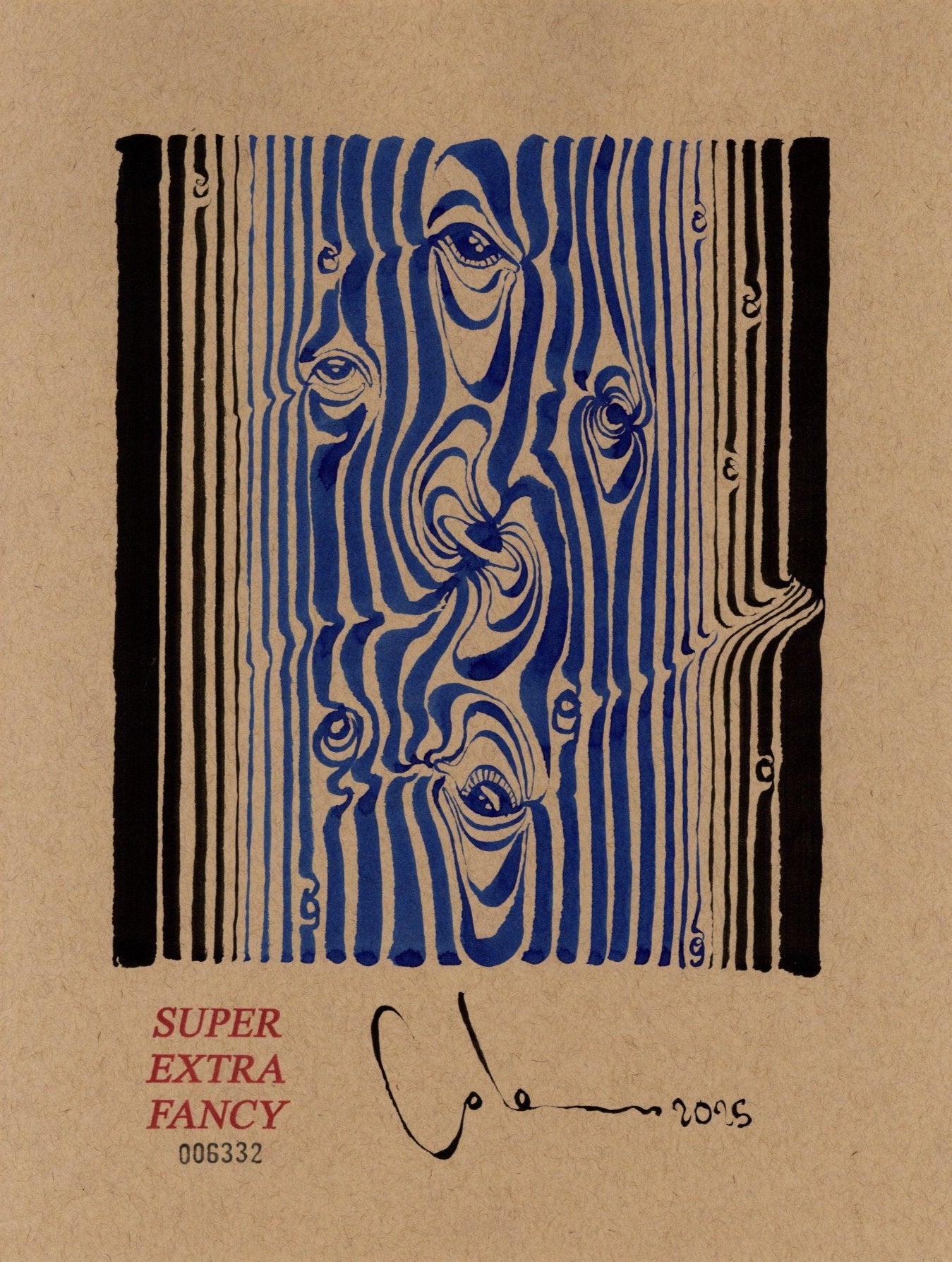 Small Drawing 9x12" Poster Frame Included !!! Hand-Made Art !!!