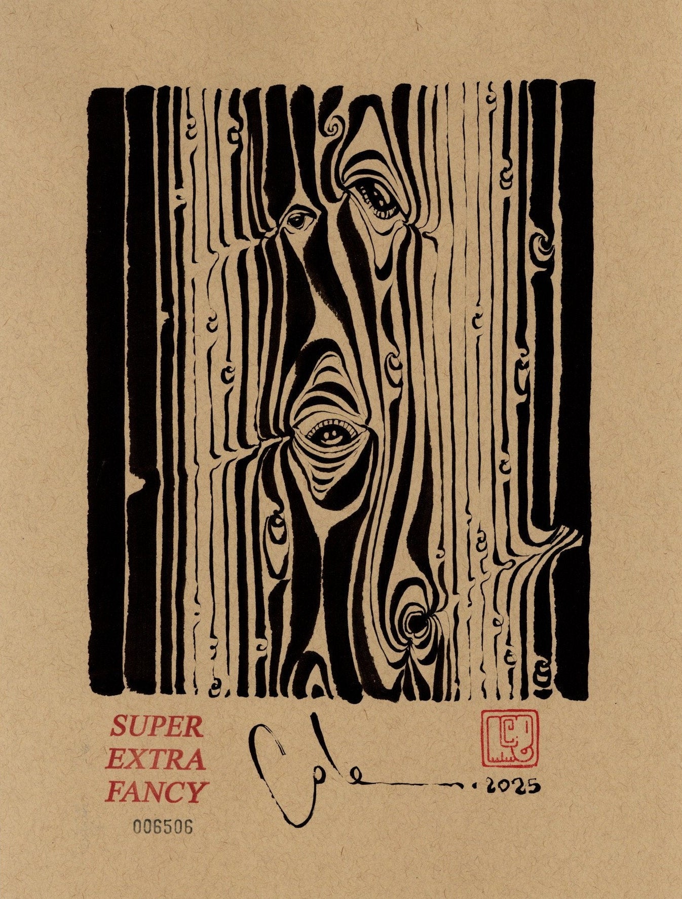 S. Wood Drawing (9x12") Hand-Drawn to Order !!!