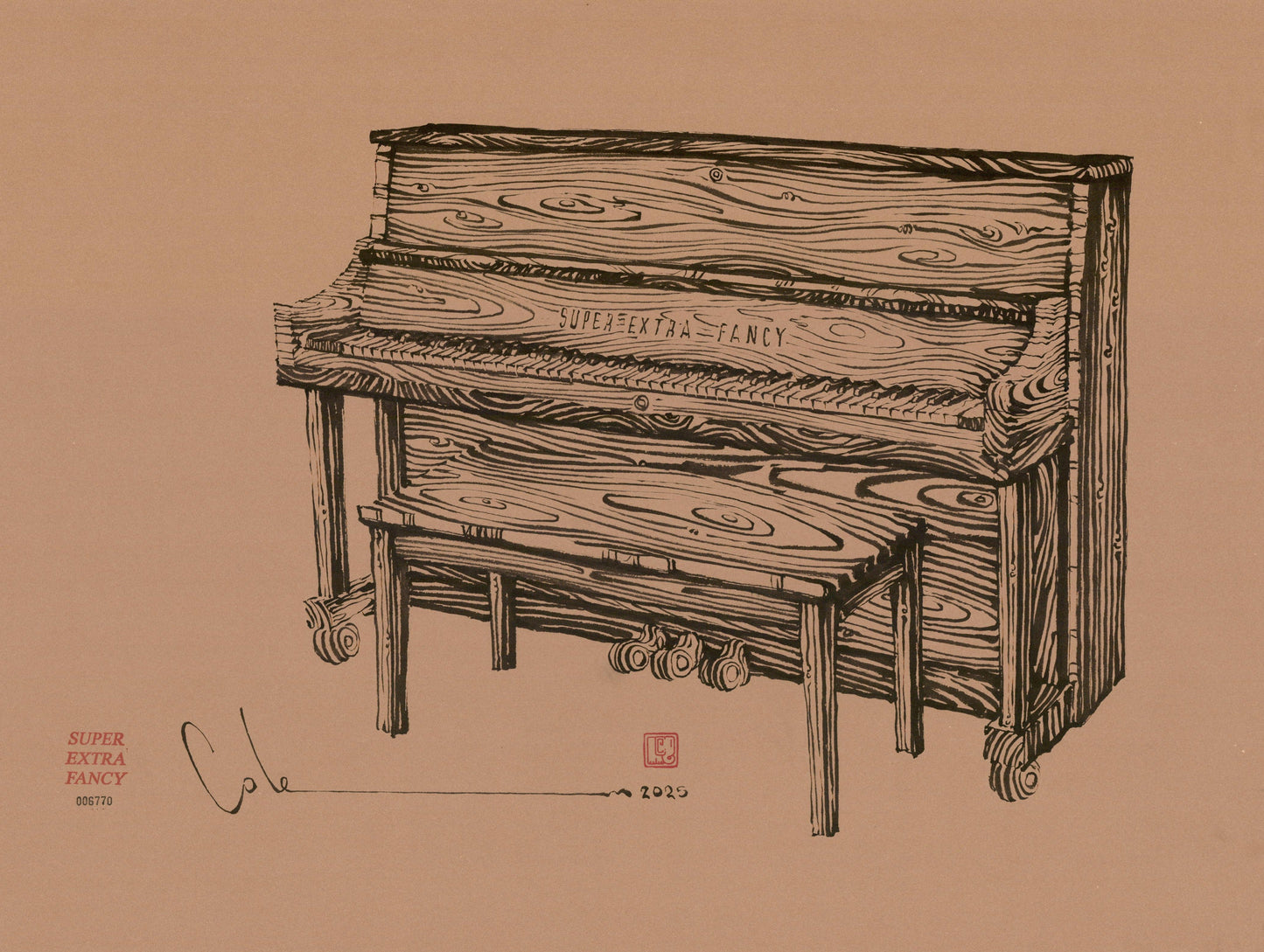 Wooden Piano Commision (50% Reserve)