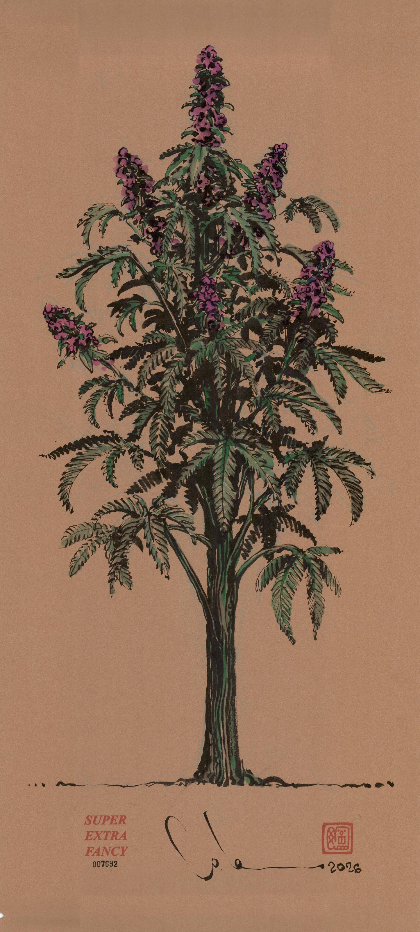 Pink Jesus #7692 (14x30") SXF Original Drawing