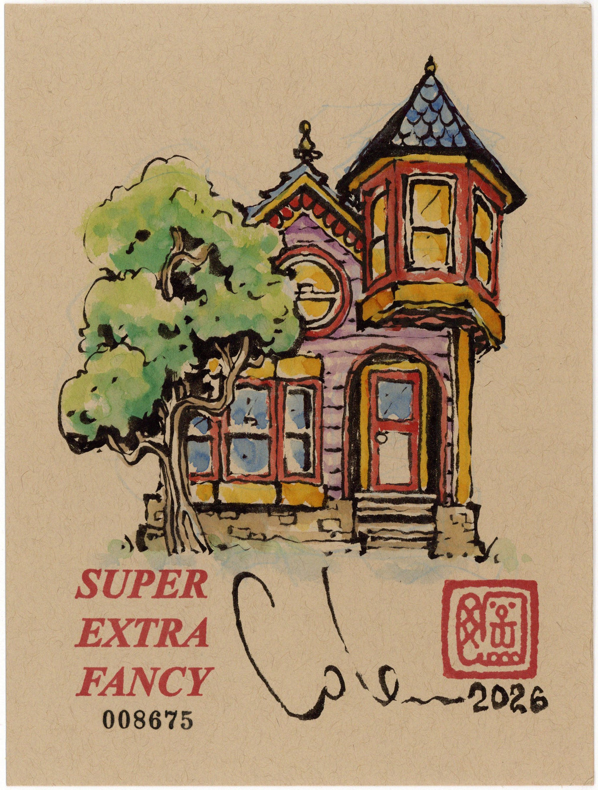 Victorian Turret, Original Drawing #8675 by Cole Skaggs (Super Extra Fancy)