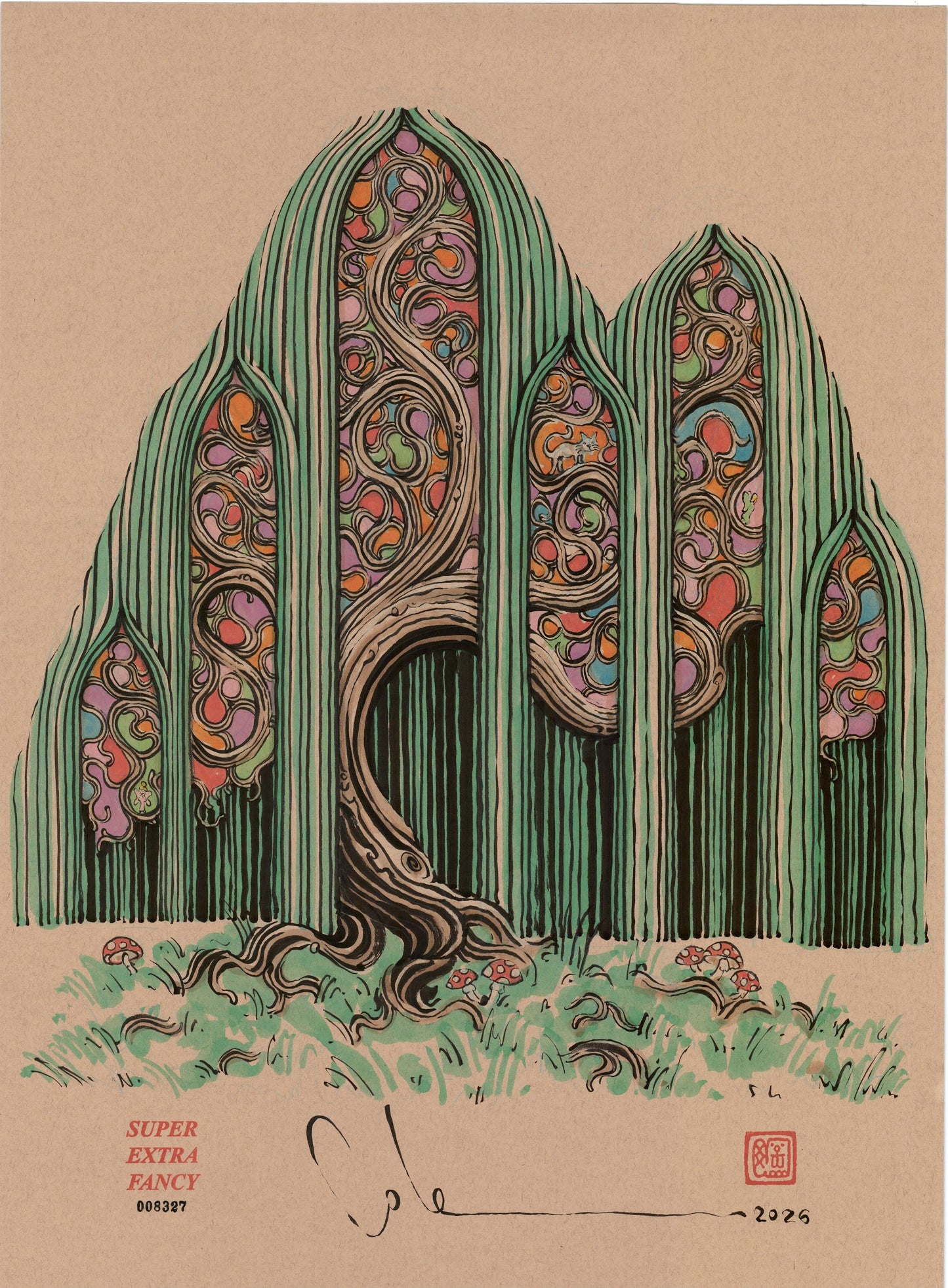 Stained glass willow (purple redraw) by SXF · #8327