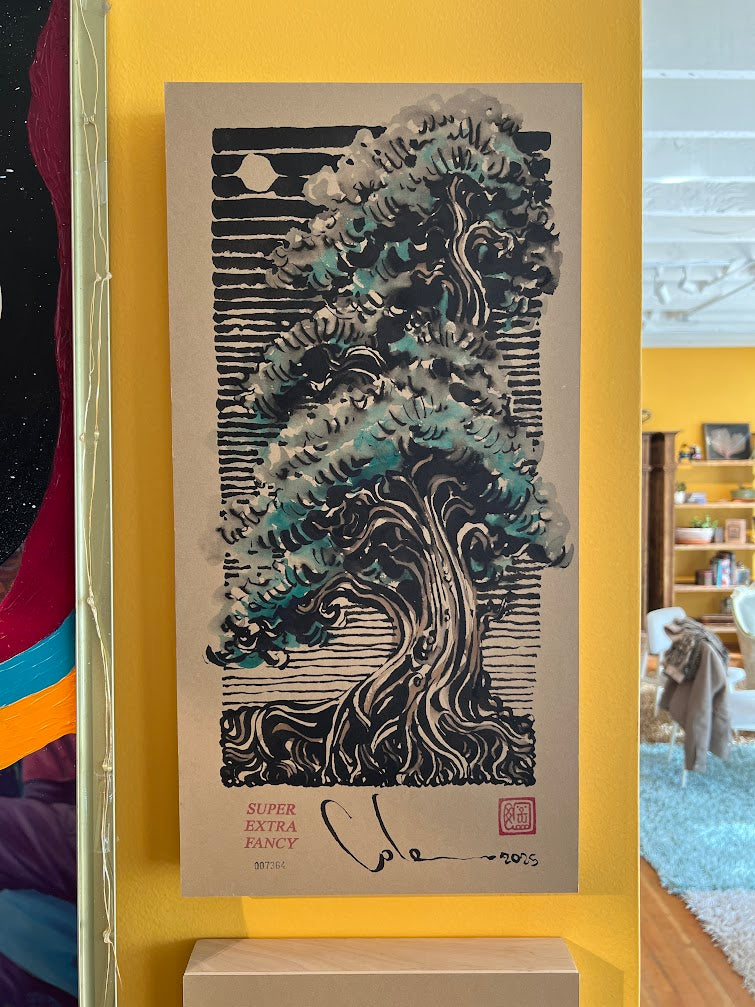 Moonlight Cypress (10x20") Large Mounted Drawing · #7364