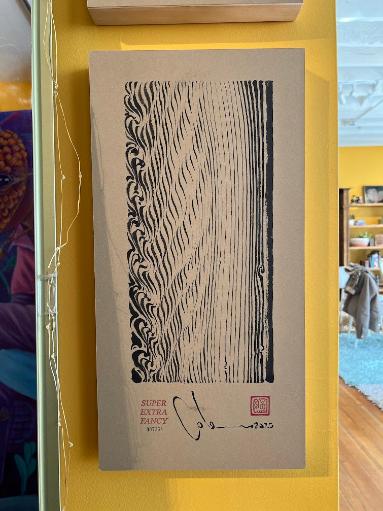 Wavy Woodgrain (10x20") Large Mounted Drawing · #7364