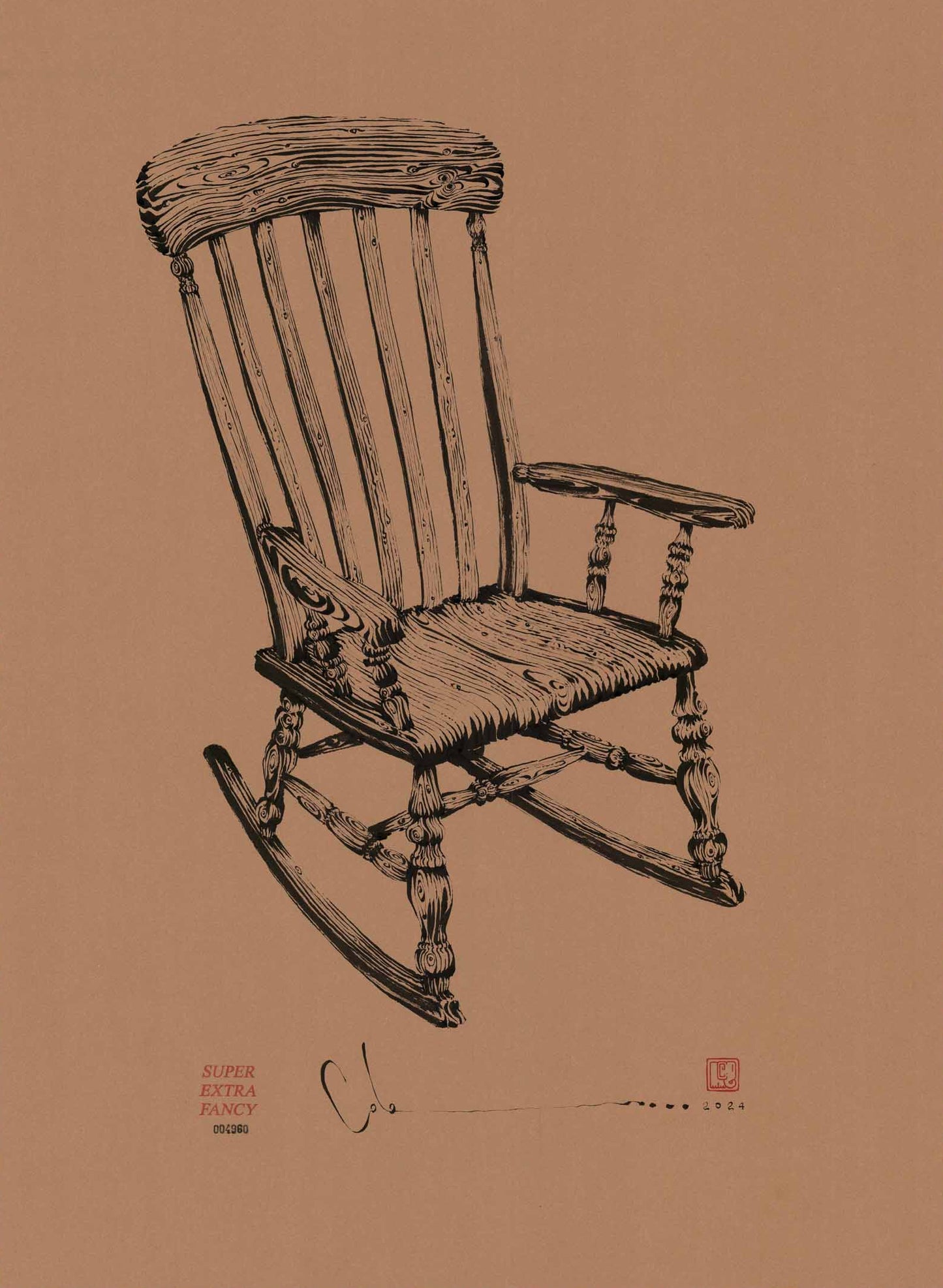 L. Rocking Chair (22x30") Hanging Frame Included !!!