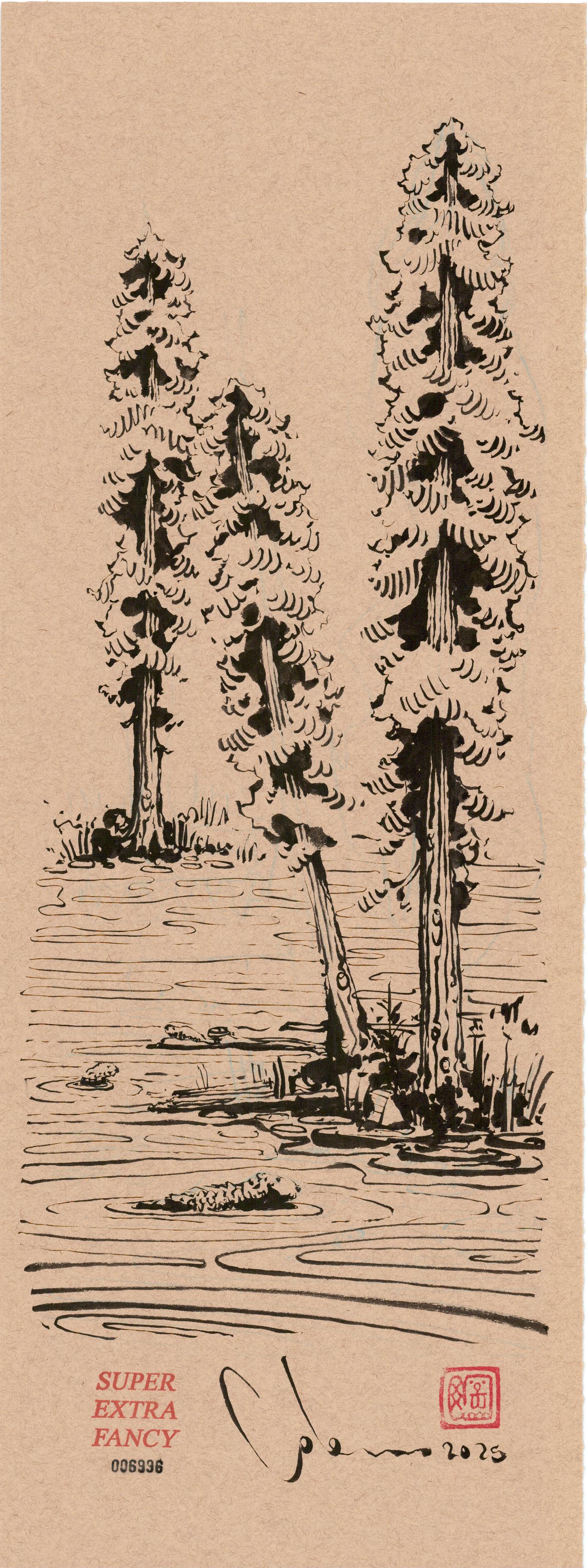 M. Beaver Wetlands (9x24") Hand-Drawn to Order !!!