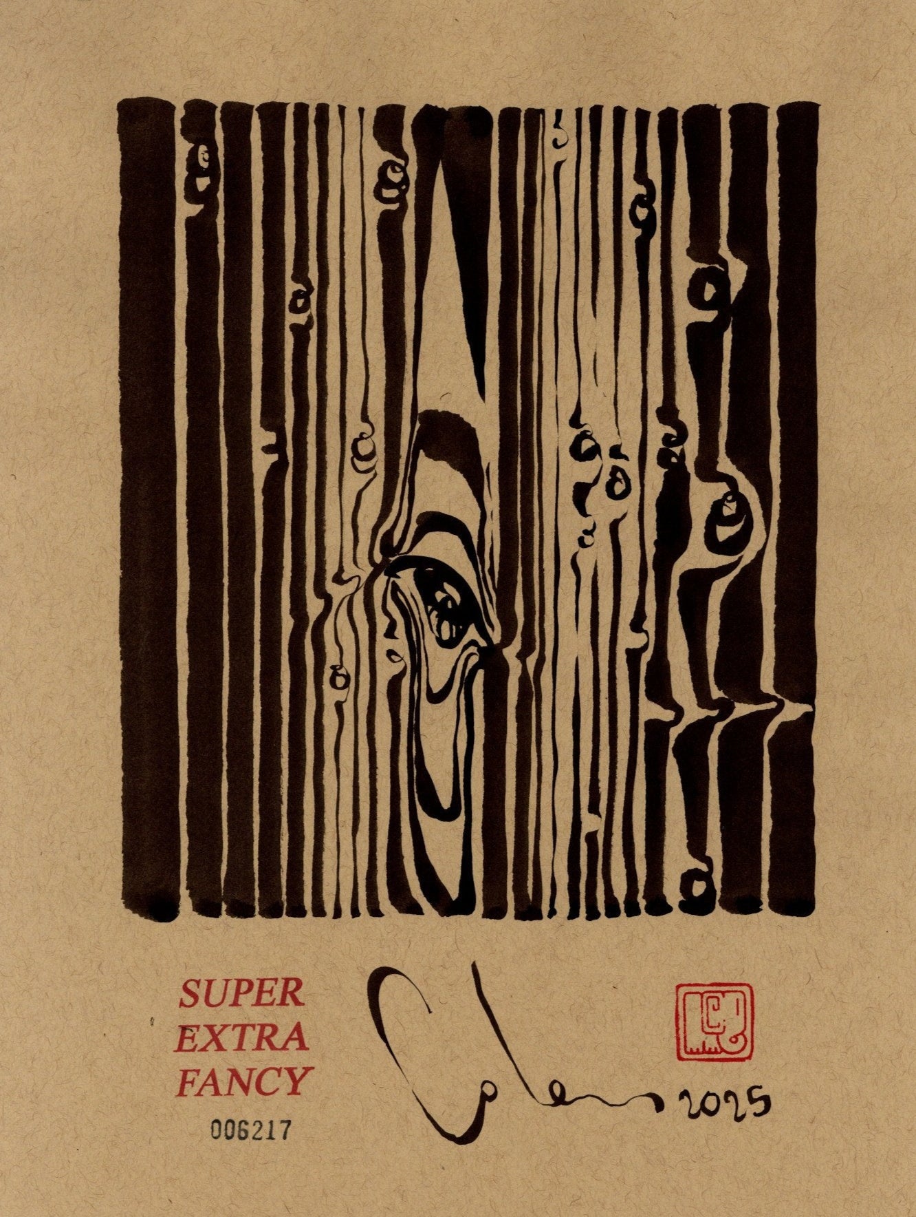 Small Drawing 9x12" Poster Frame Included !!! Hand-Made Art !!!
