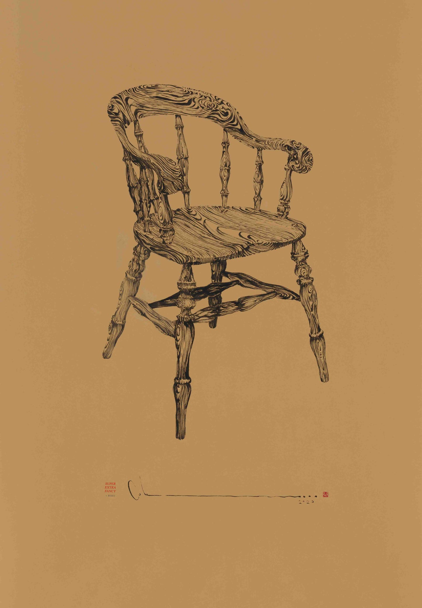 50 x 72" MILESTONE DRAWING #3000 WOODEN CHAIR