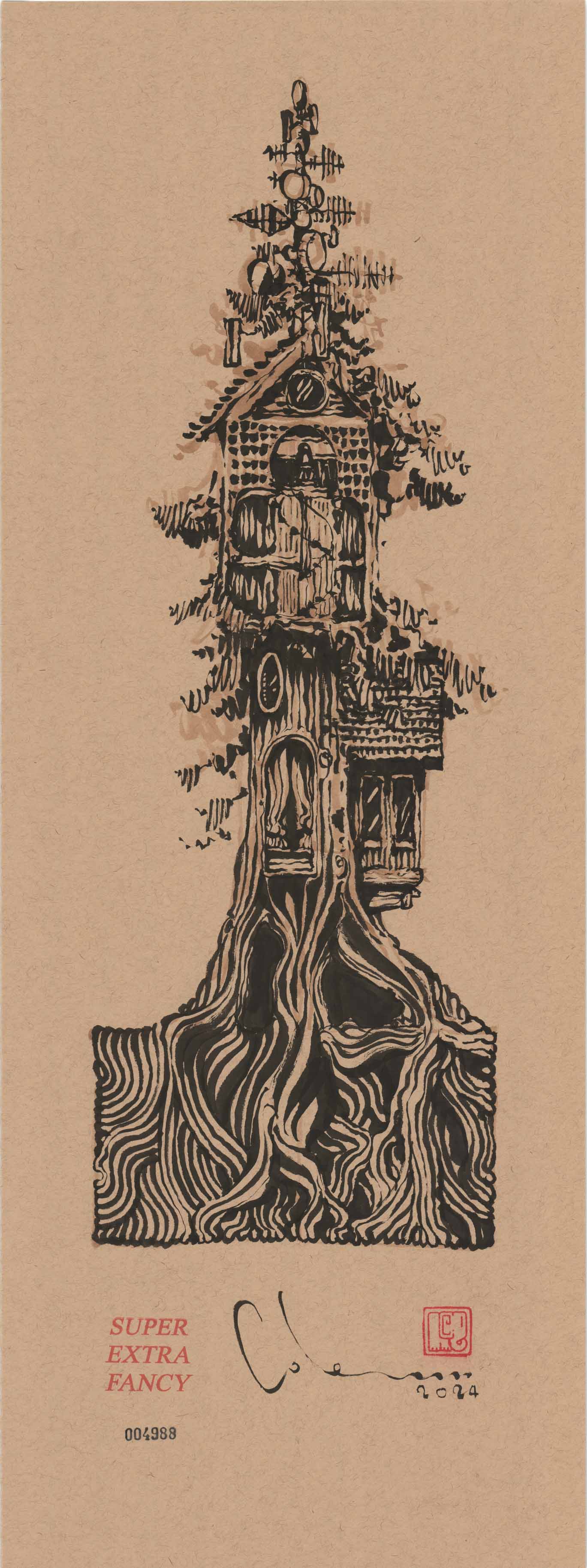 9x24" TREE HOUSES (FRAME INCLUDED)