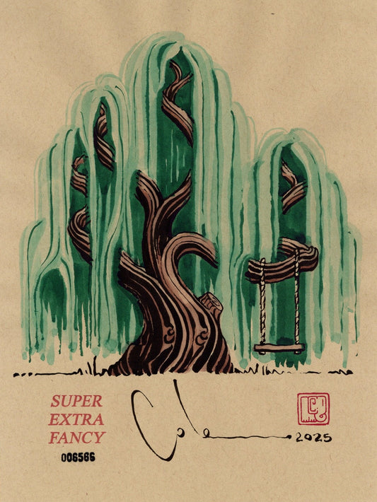 S. Willow Tree with Swing (9x12") Hand-Drawn to Order !!!