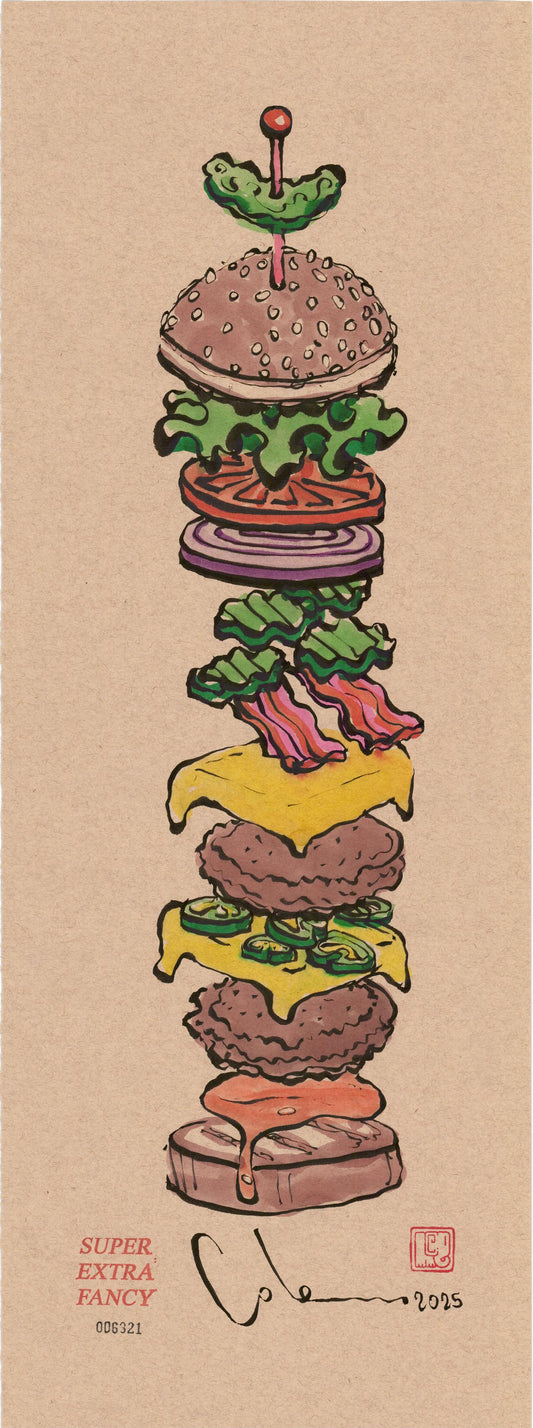M. Burger Drawing (9x24") Hand-Drawn to Order !!!