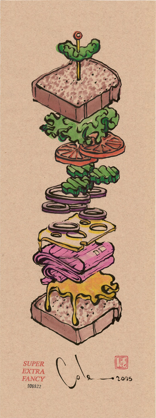 M. Ham with Cheese (9x24") Hand-Drawn to Order !!!