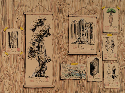 SXL. #6900 Drawings of Drawings  (43x32") Poster Frame Included !!!