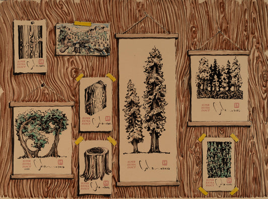 SXL. #6969 Drawings of Drawings  (43x32") Poster Frame Included !!!