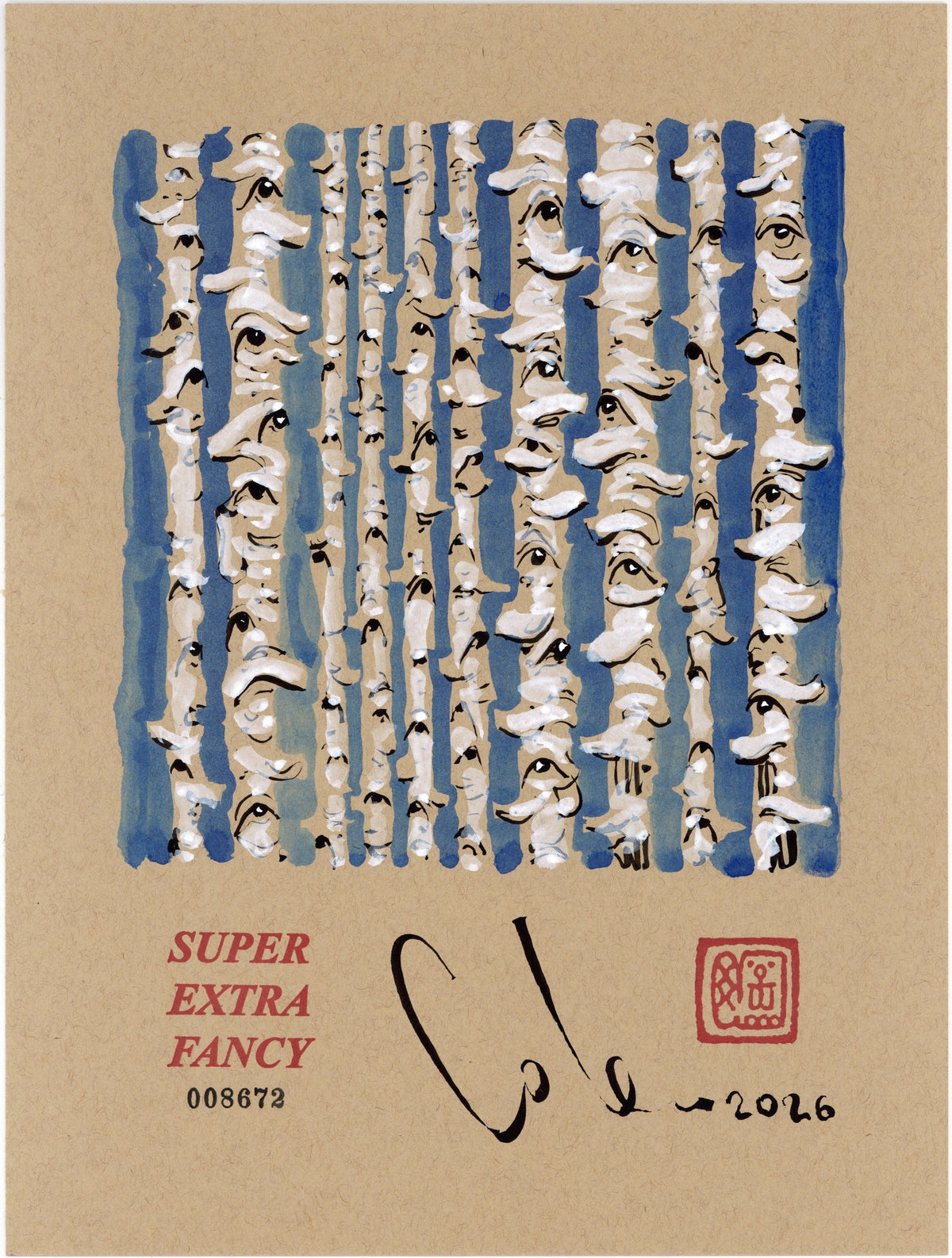 Birch Trees, Original Drawing #8672 by Cole Skaggs (Super Extra Fancy)