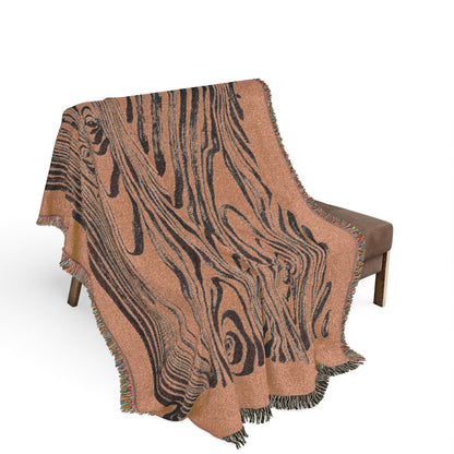 Wood Grain Woven Blanket, Woven to Order