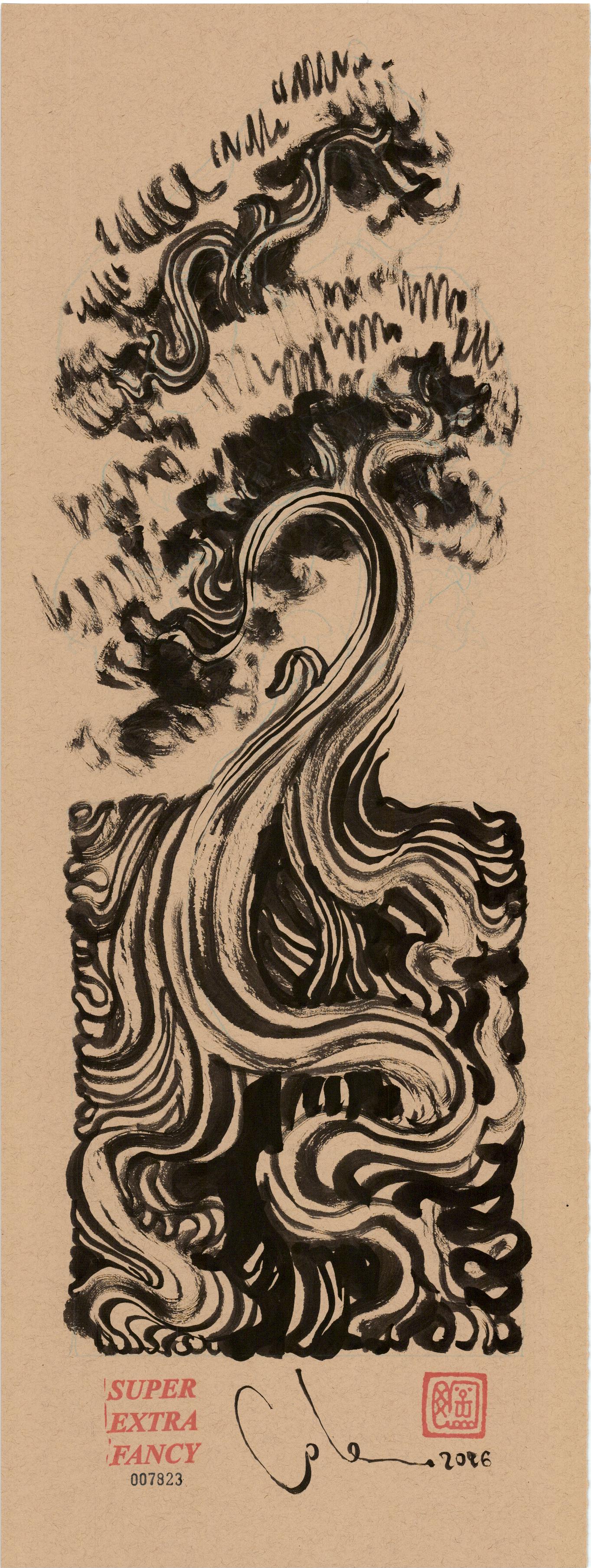 Windswept Pine original drawing #7823