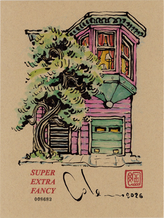 Pink Victorian, Original Drawing #8682 by Cole Skaggs (Super Extra Fancy)