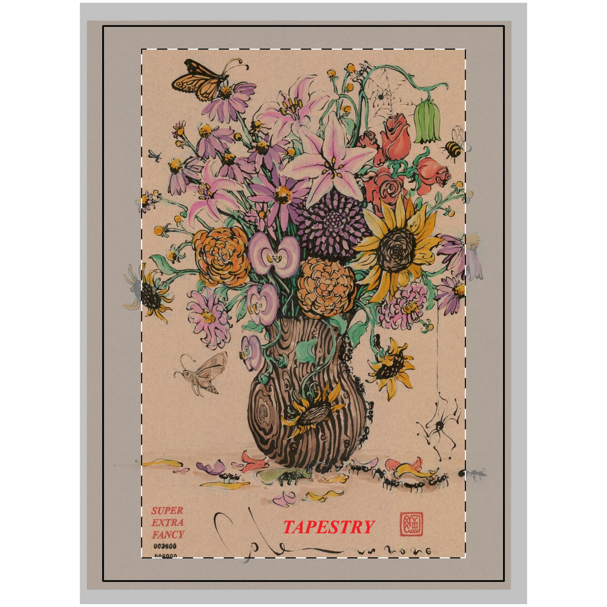 Bouquet (26x36") Wall Tapestry, Printed to Order