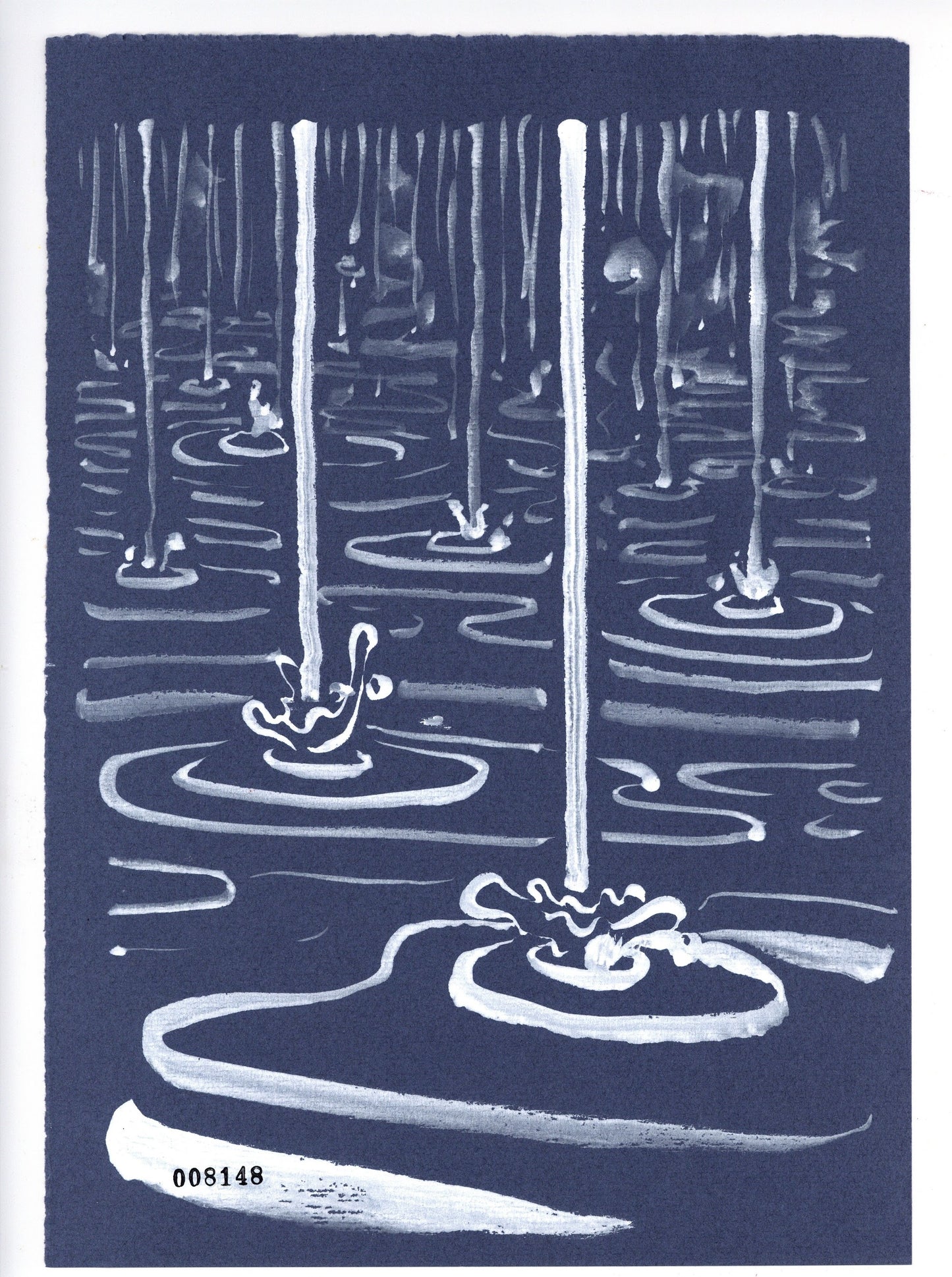 Moonlit Water — SXF original ink drawing #8148