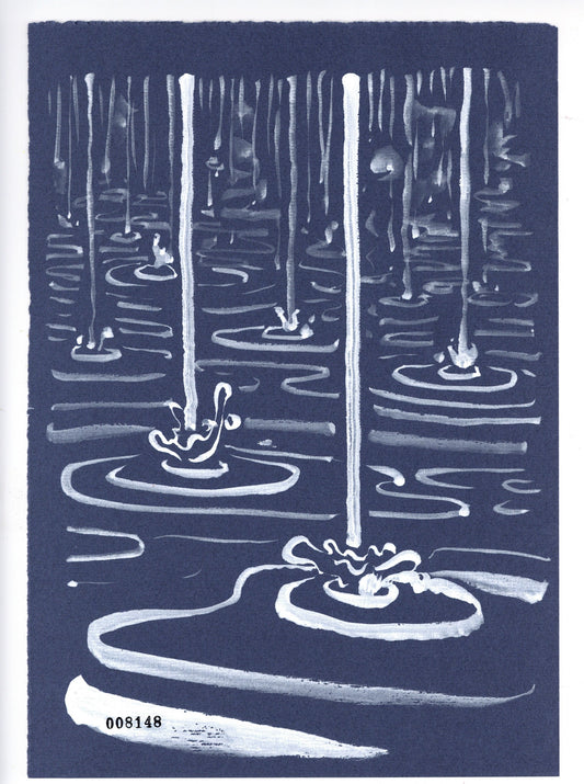 Moonlit Water — SXF original ink drawing #8148