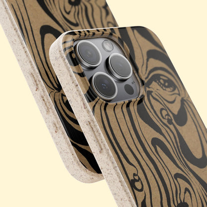 Watching Eye Wood Grain Phone Case — Biodegradable