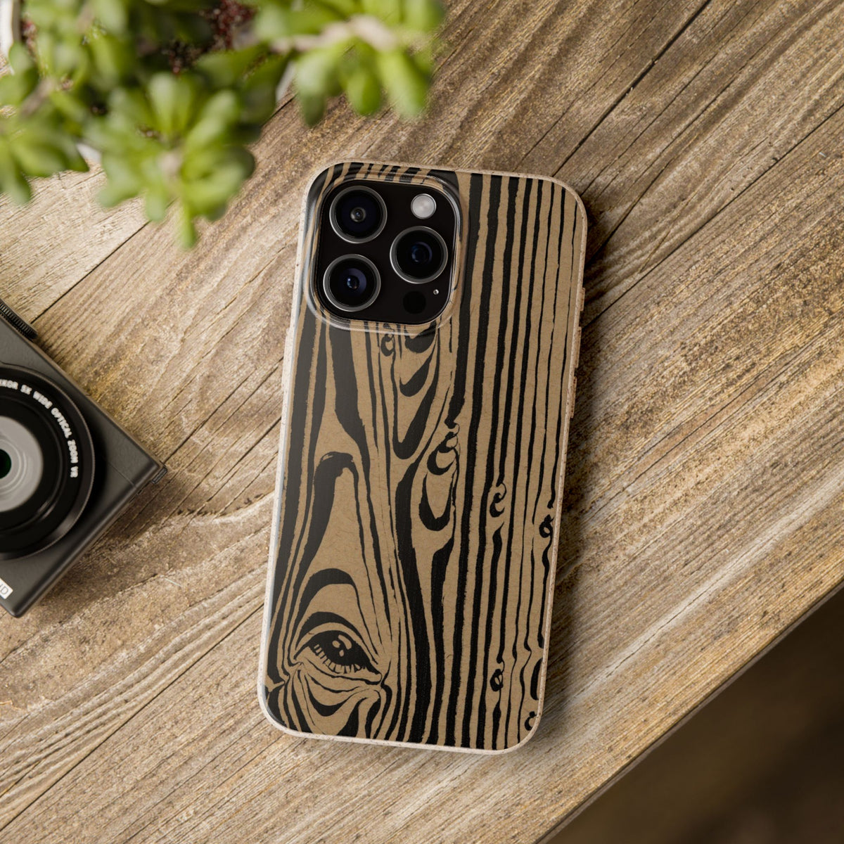 Low Eye Wood Grain Phone Case — Biodegradable