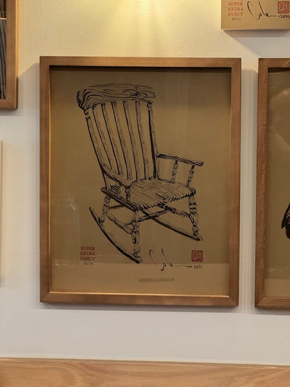 Camino Alto #7236 (Framed Drawing of a Rocking Chair)