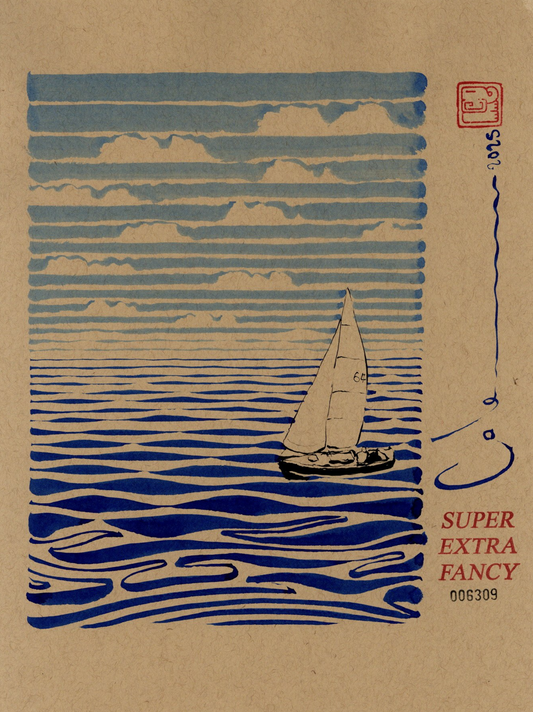 Boat Drawing (9x12") Poster Frame Included !!!