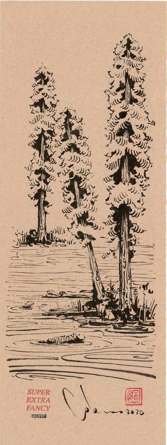 M. Beaver Wetlands (9x24") Hand-Drawn to Order !!!