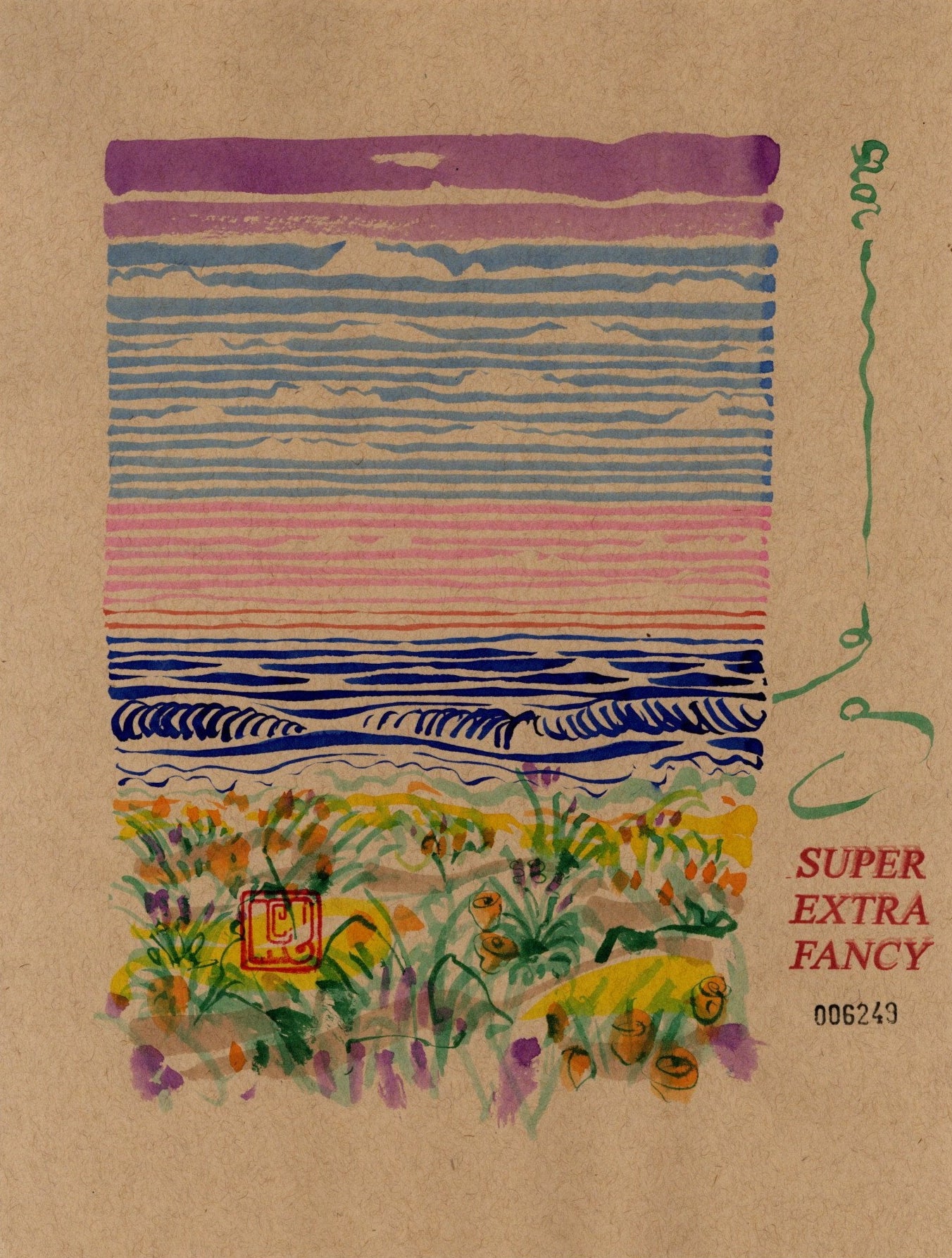 Small Drawing 9x12" Poster Frame Included !!! Hand-Made Art !!!