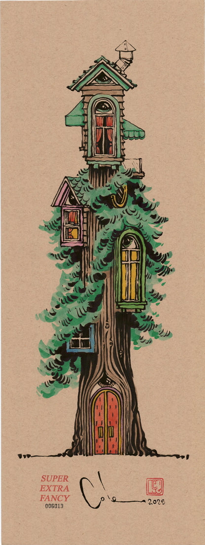 M. Tree House (9x24") Hand-Drawn to Order !!!