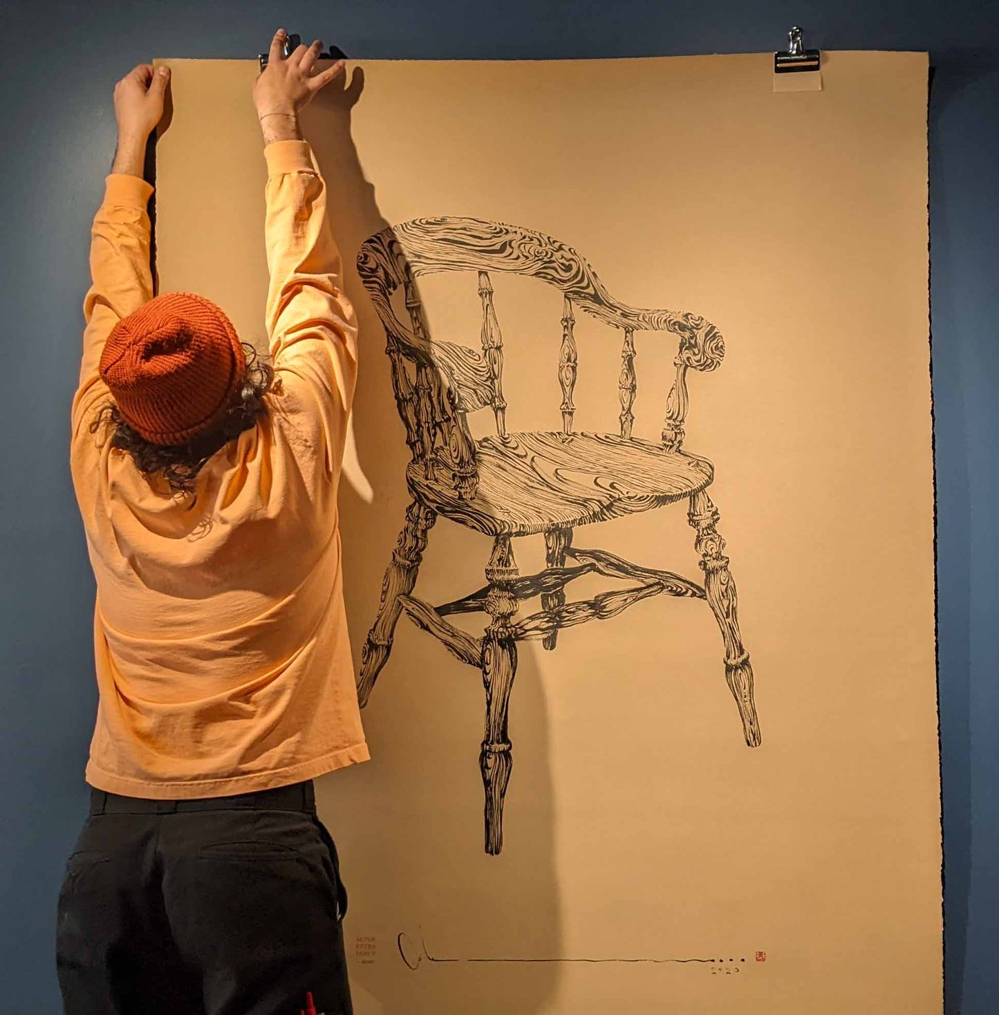 50 x 72" MILESTONE DRAWING #3000 WOODEN CHAIR